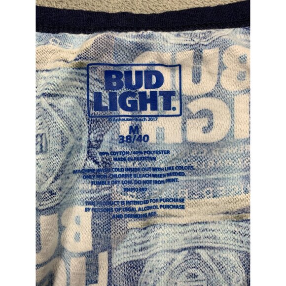 Bud Light Men's Medium Blue Tank Top Anheuser Busch 2017 Beer Summer Lake Day - Picture 3 of 7